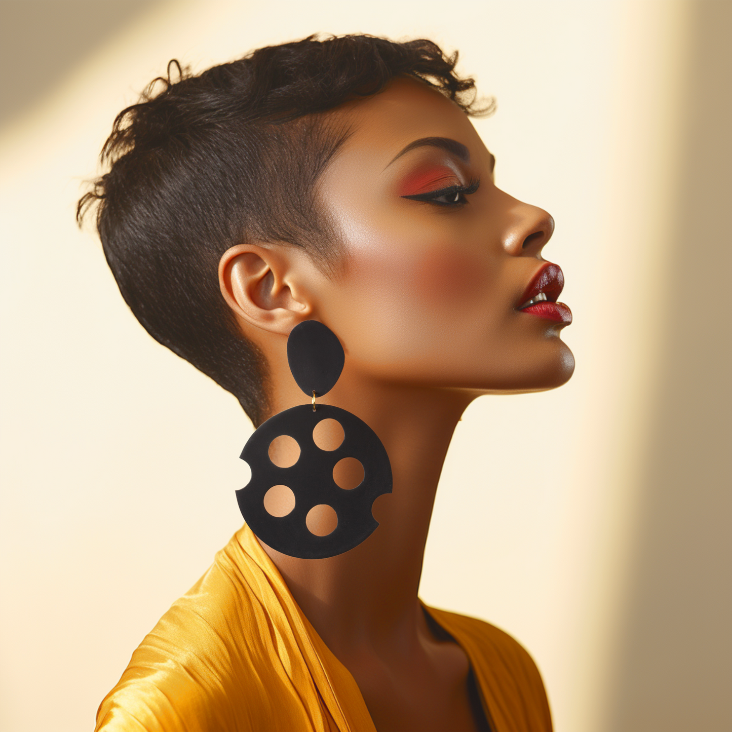 Black Cheese Earrings/ Black