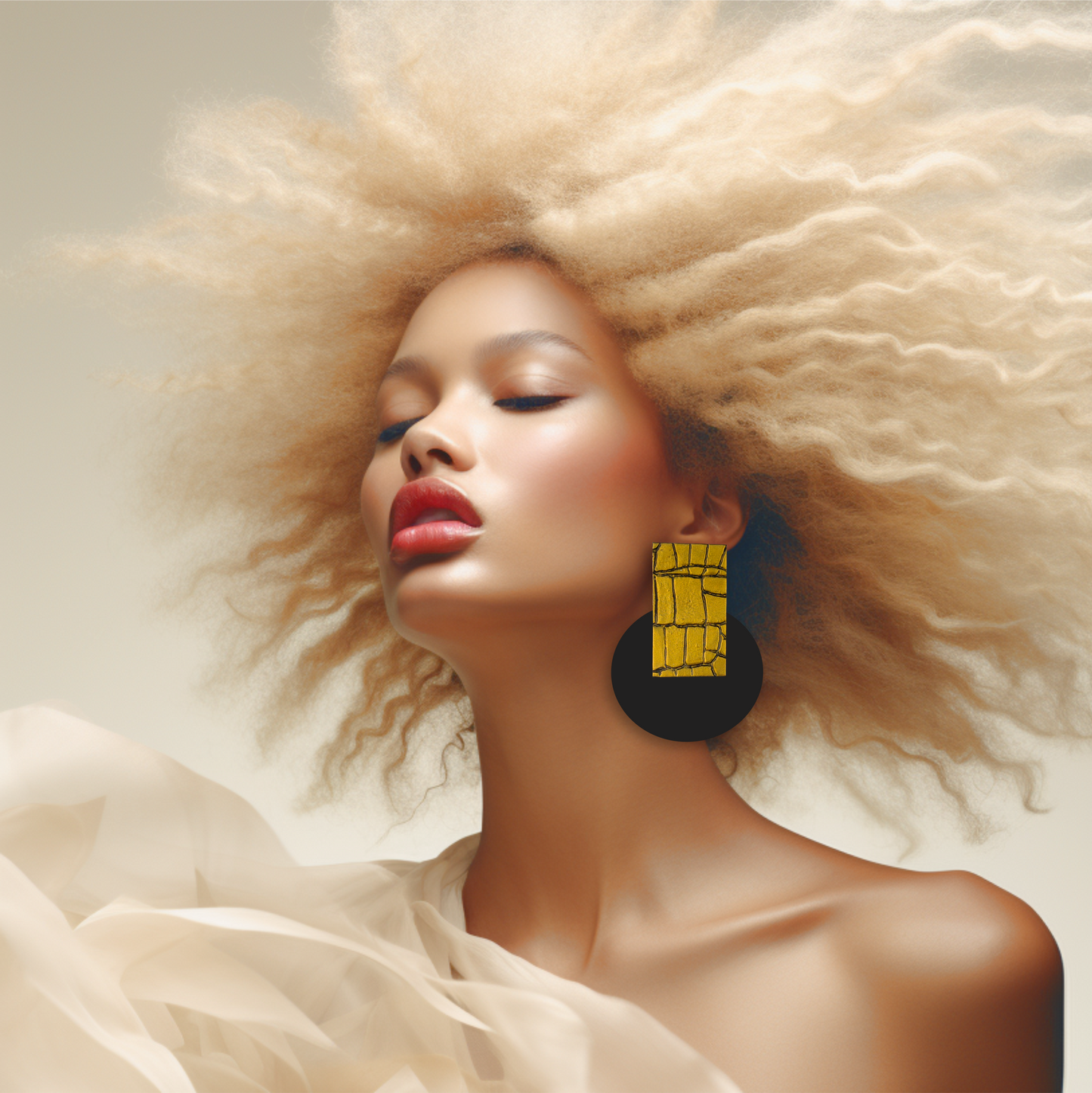 Gold Snake Earrings/ Gold+Black