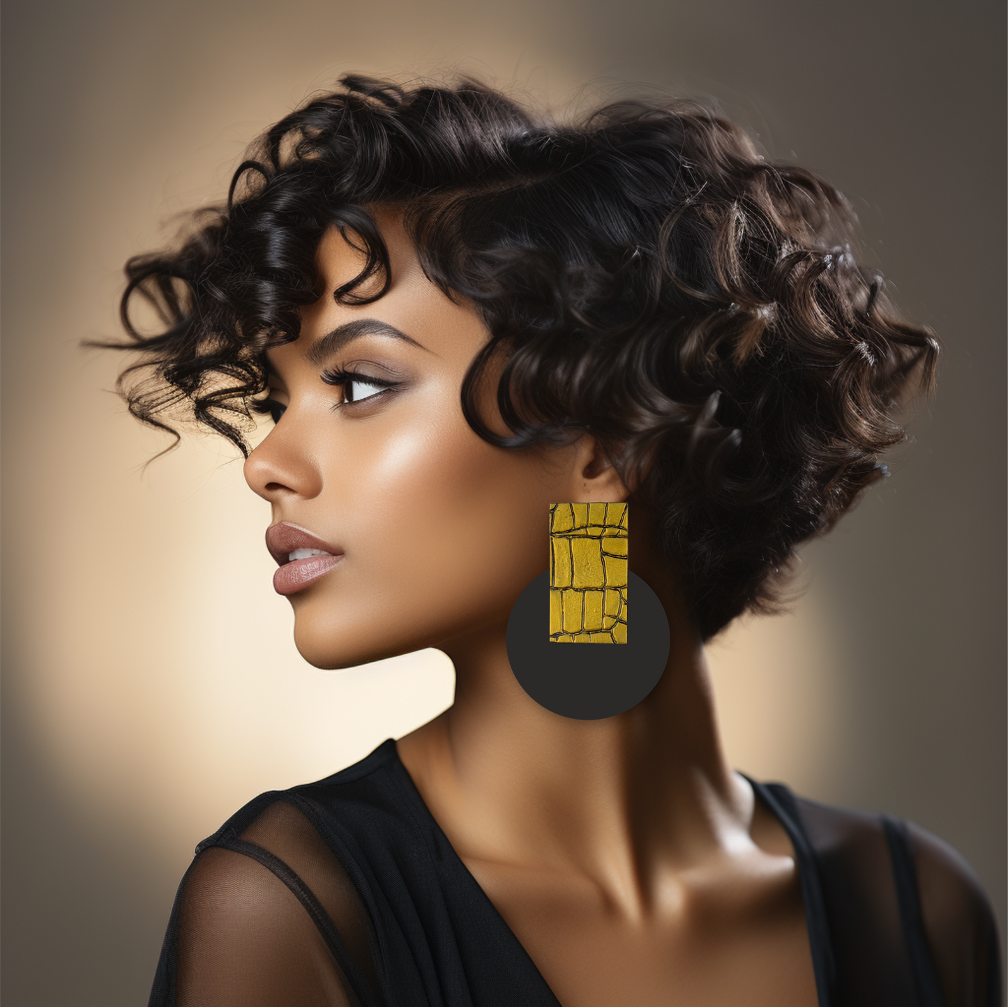 Gold Snake Earrings/ Gold+Black