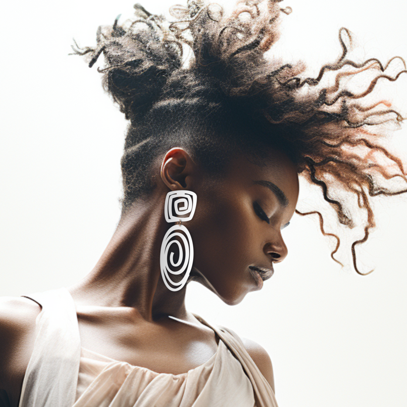 Fashion jewelry, Hoop earrings, Spiral swirl earrings, Circle earrings, African earrings, Statement earrings, Tribal earrings, Boho earrings, Chunky earrings, Oversized earrings, Dangle earrings, Polymer clay jewelry, Handmade jewelry