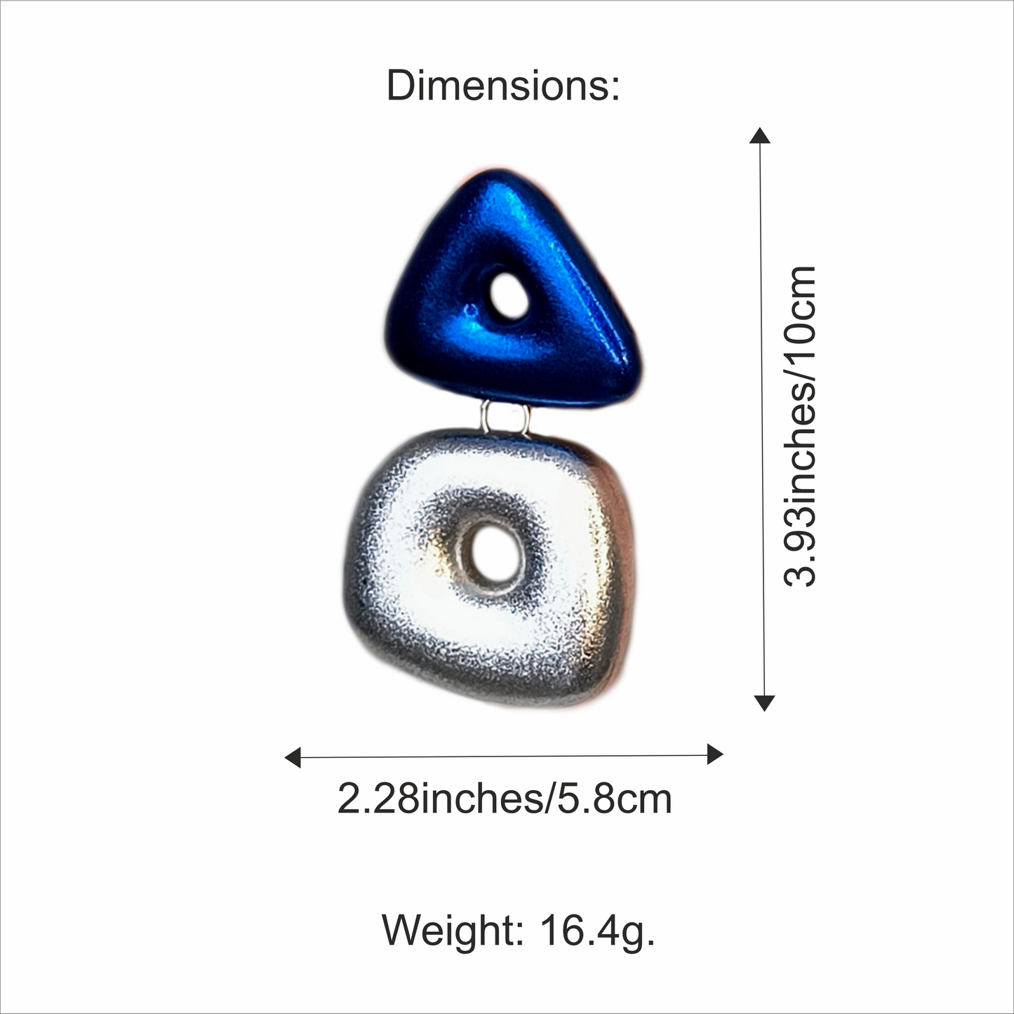 Art Deco Earrings / Blue & Silver