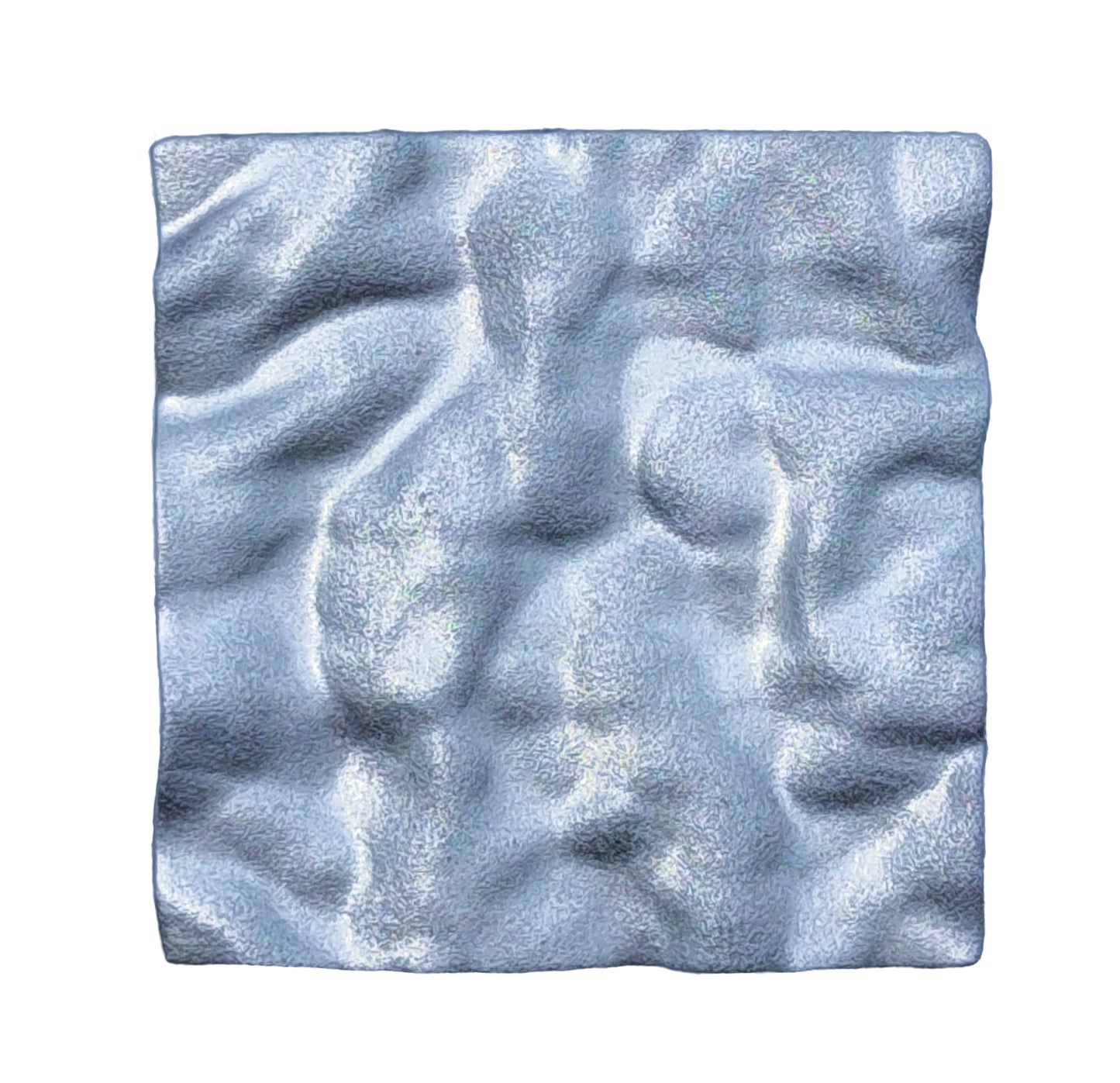 Crumpled Square Earrings / Silver