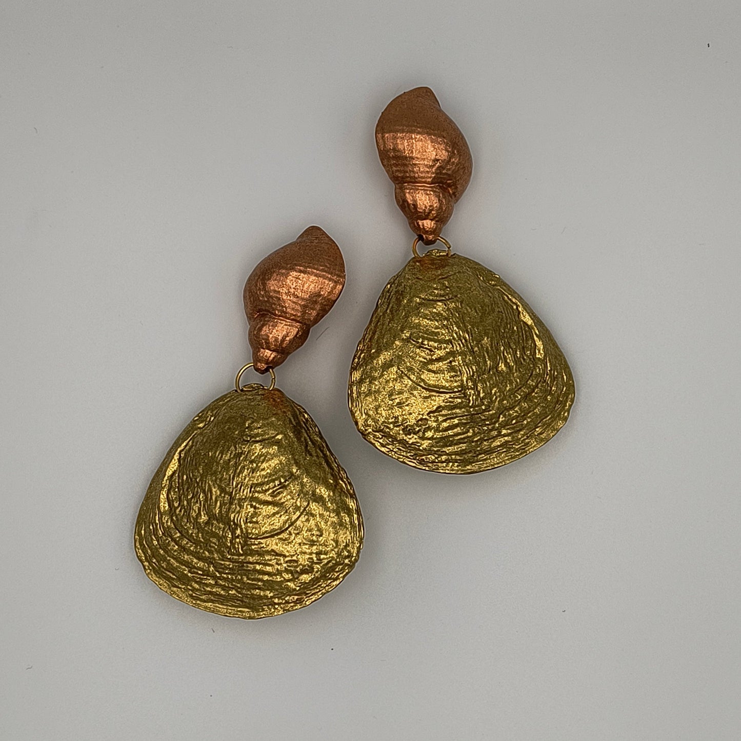 Shell Earrings / Copper+Gold