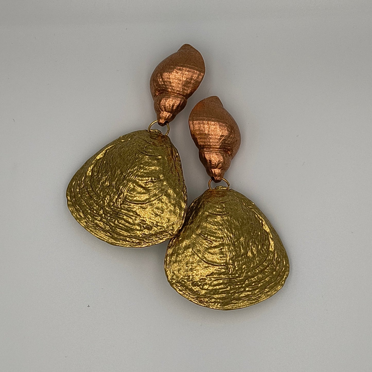 Shell Earrings / Copper+Gold