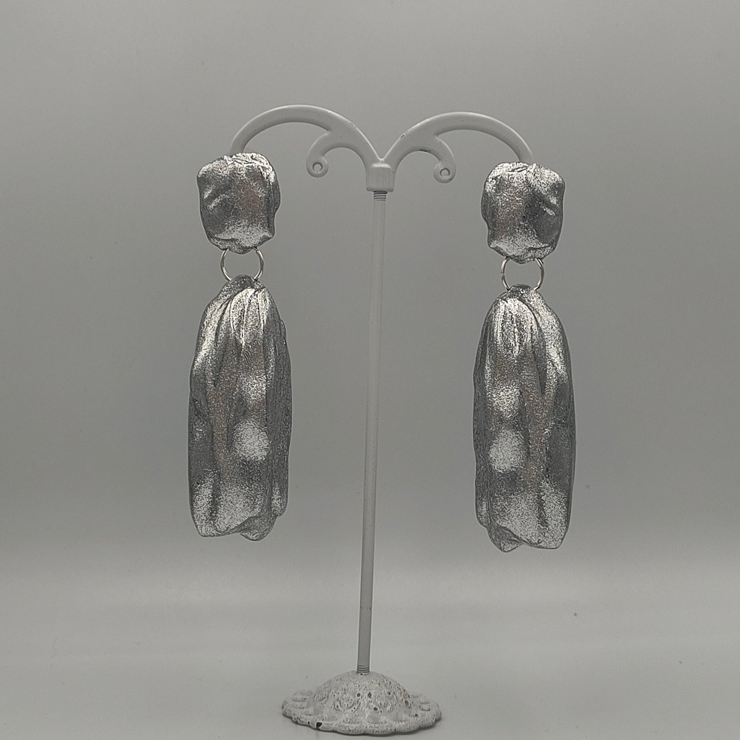 Nugget earrings / Silver