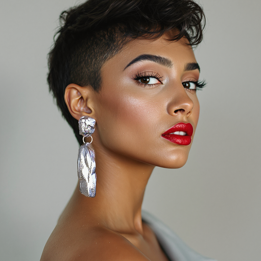 Nugget earrings / Silver