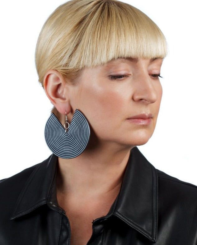 African Spiral Earrings / Grey