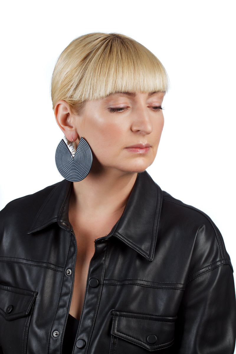 African Spiral Earrings / Grey