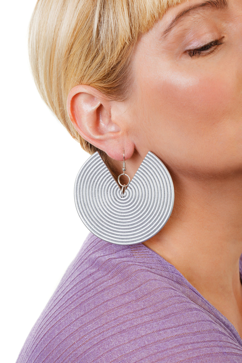 African Spiral Earrings/ Silver