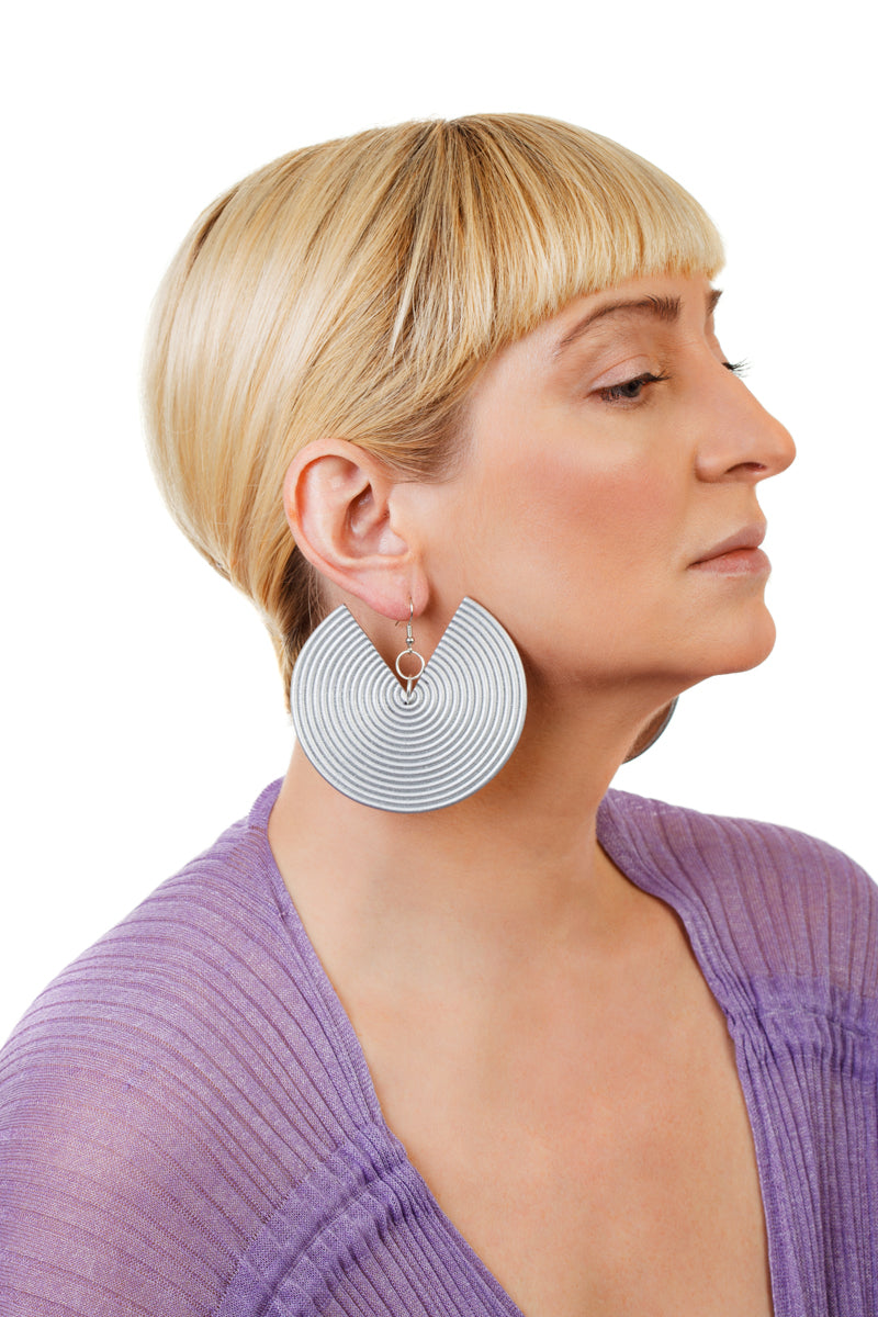 African Spiral Earrings/ Silver