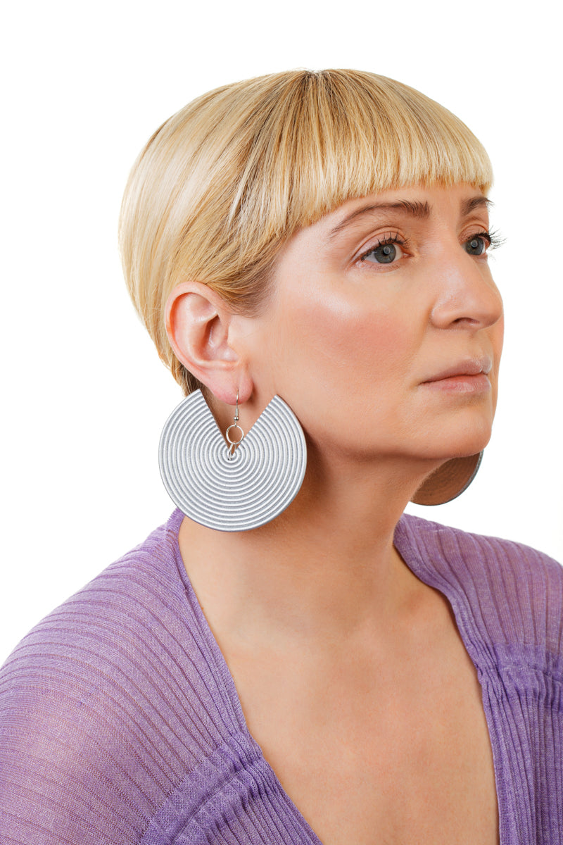 African Spiral Earrings/ Silver