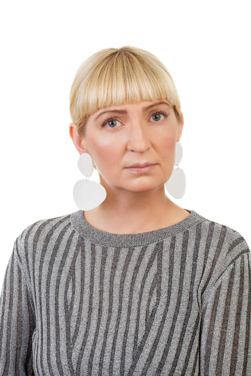 Pebbles Earrings/ White