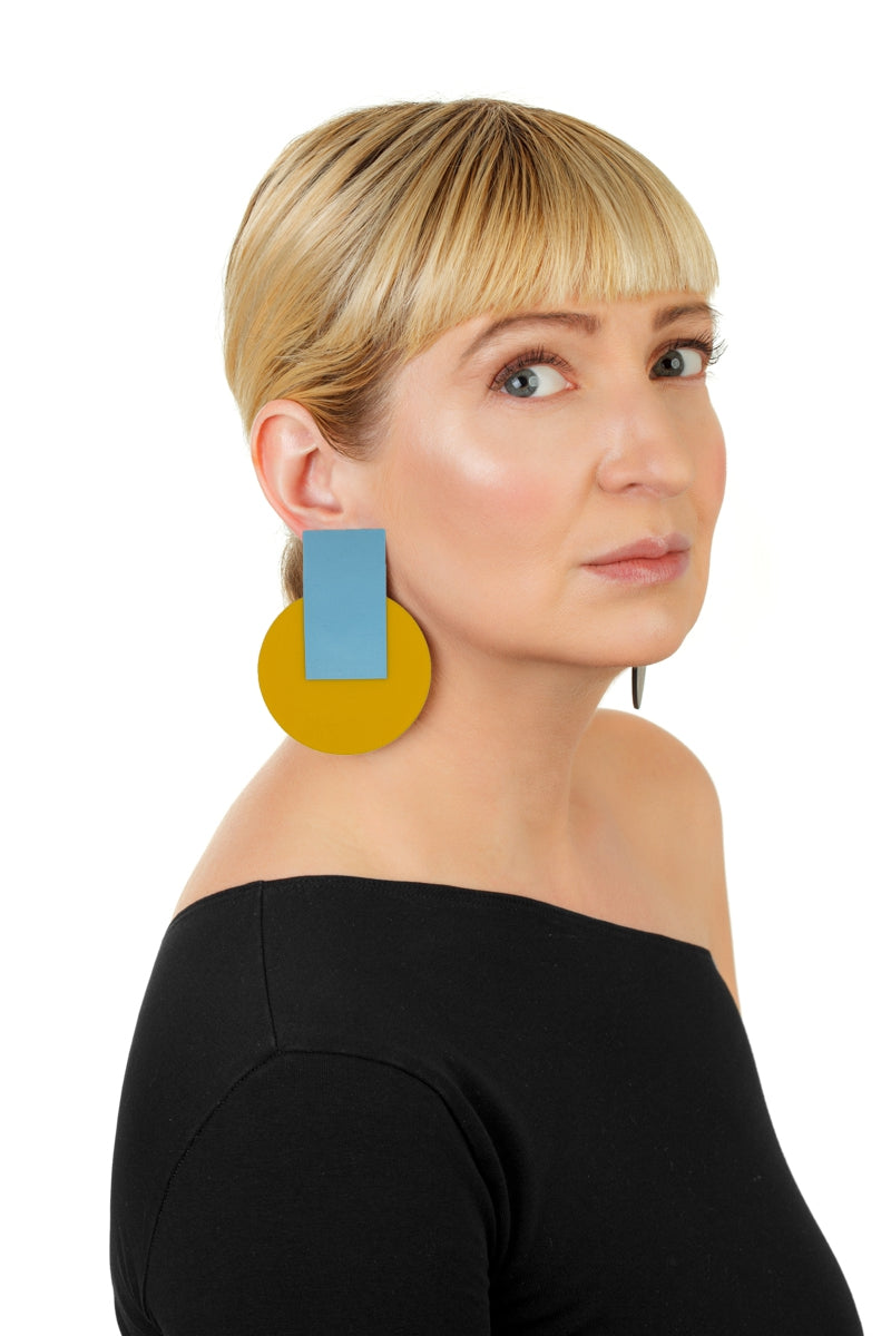 Ukraine flag colours Earrings/ Blue+Yellow
