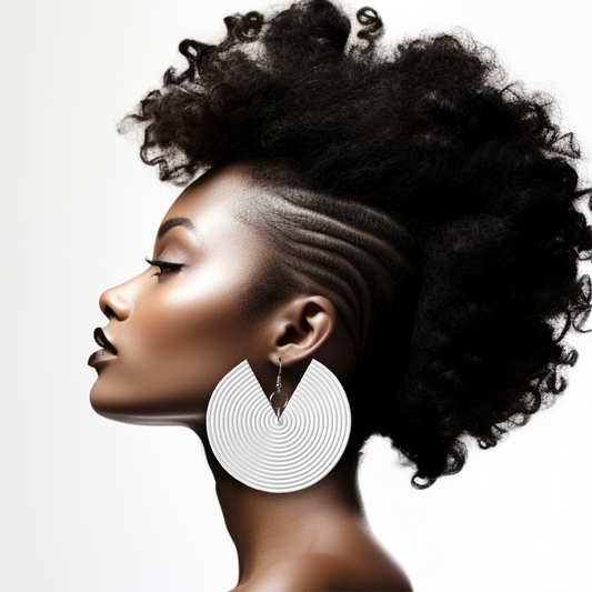 African Spiral Earrings / Matte White