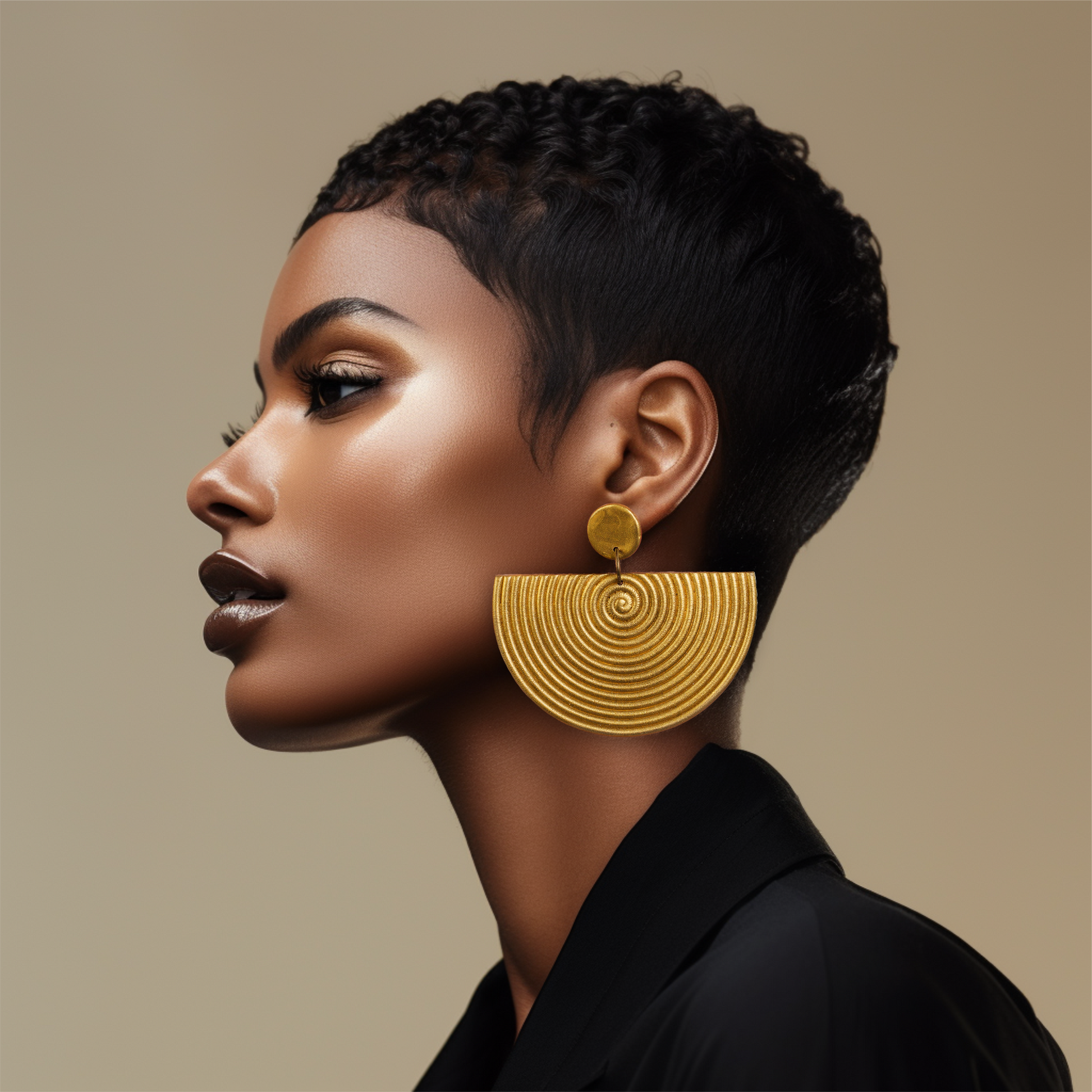 African Spiral Half Moon Earrings Gold Adorn Yourself Explore