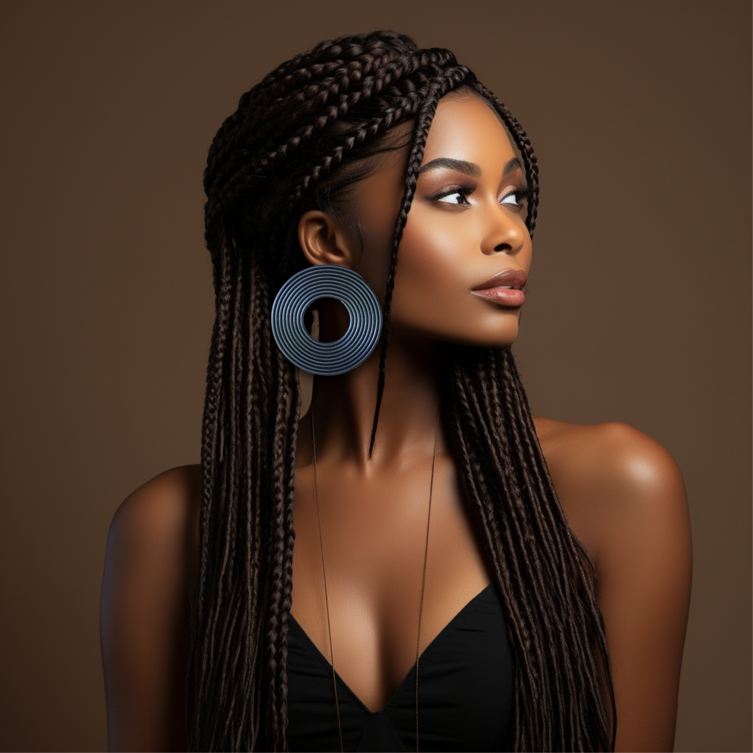 Spiral Hoop Earrings/ Charcoal 