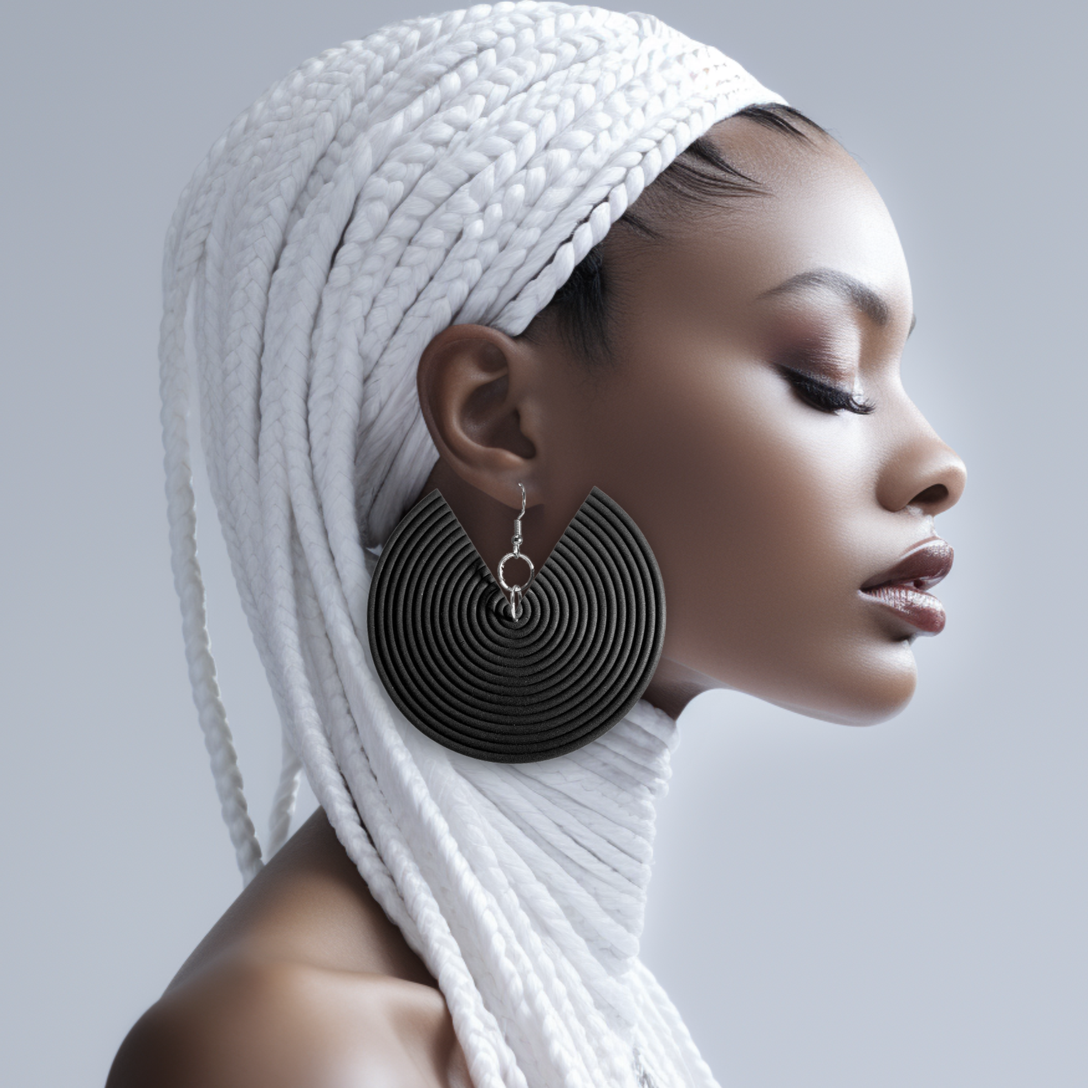 African Spiral Earrings / Matte Black | Explore Unique Fashion Jewelry ...