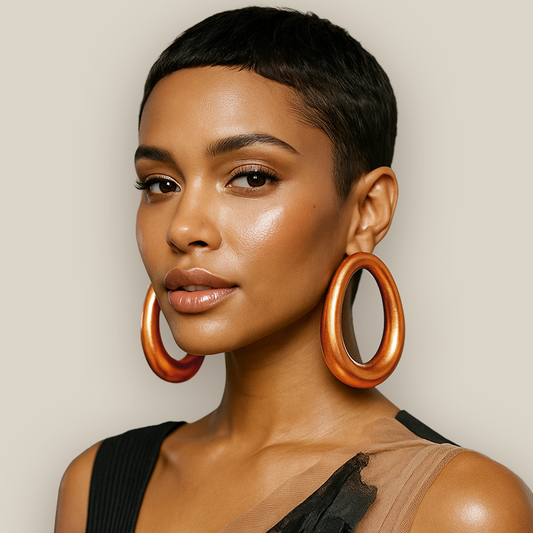 Chunky Hoop Earrings / Copper