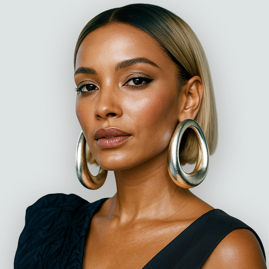 Chunky Hoop Earrings / Silver