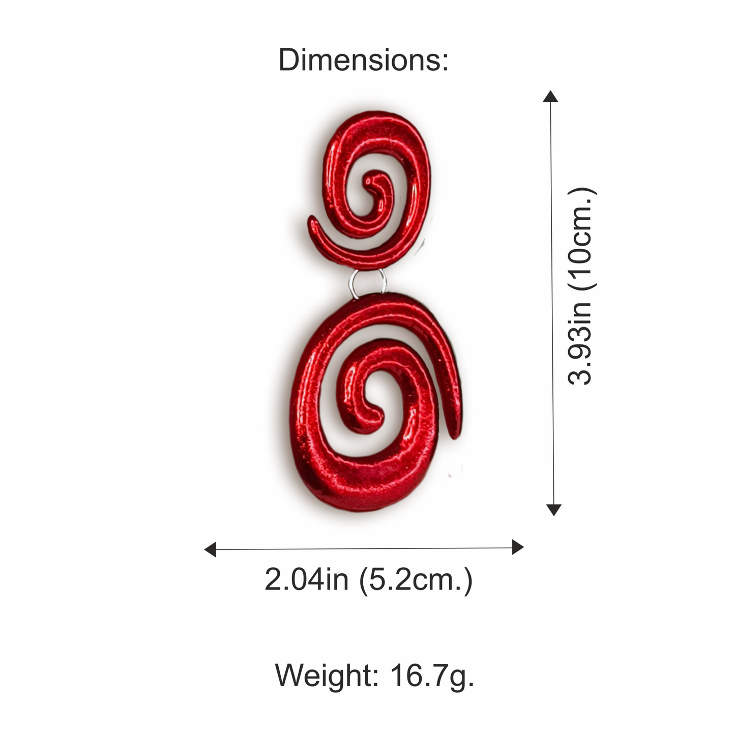 Bold Loops Earrings / Red