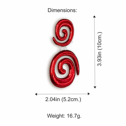 Bold Loops Earrings / Red