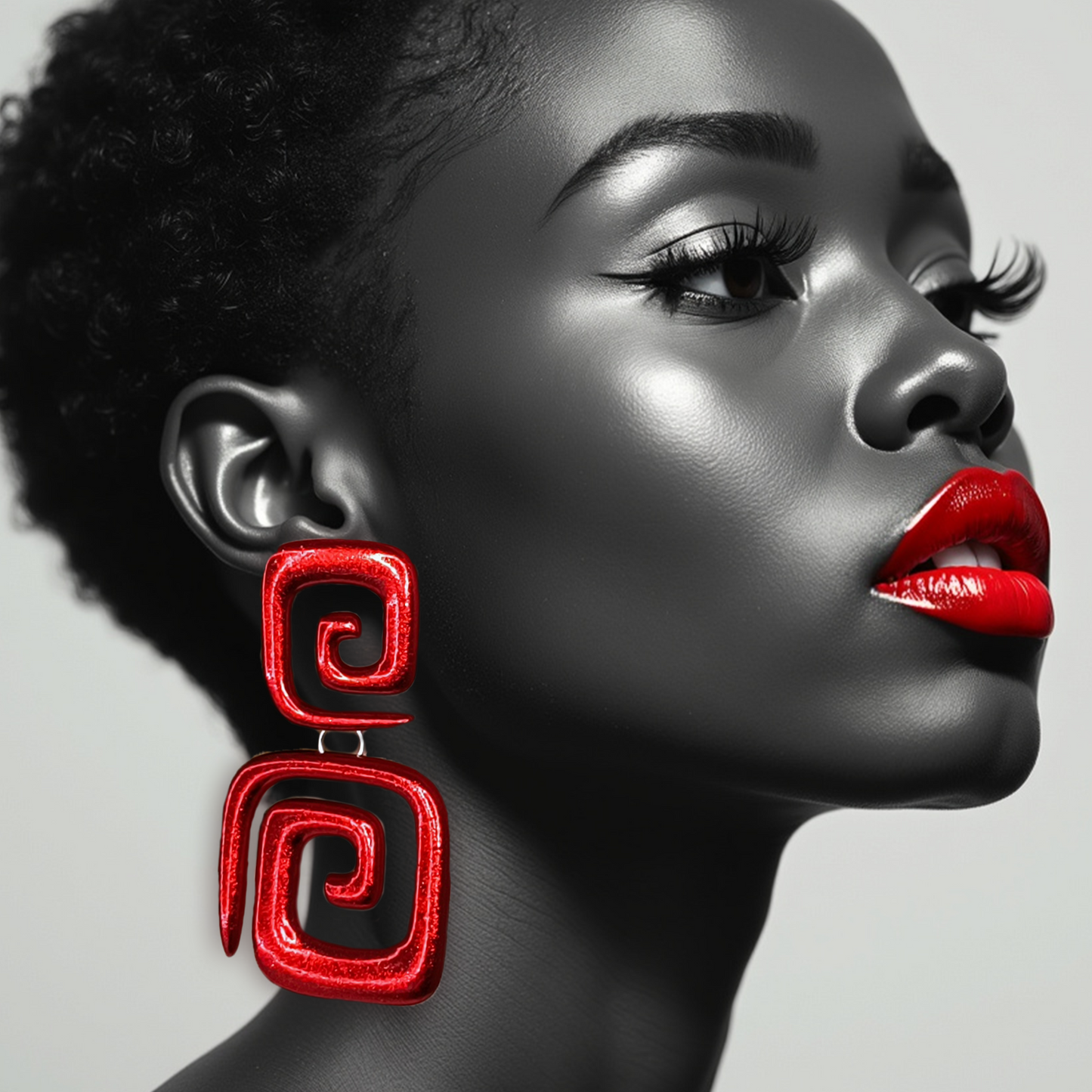 Shimmering Twists Earrings / Red