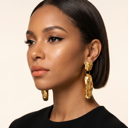 Nugget earrings / Gold