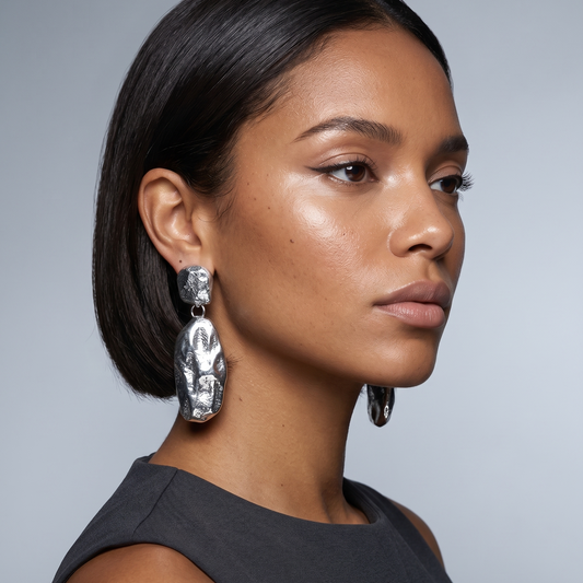 Nugget earrings / Silver