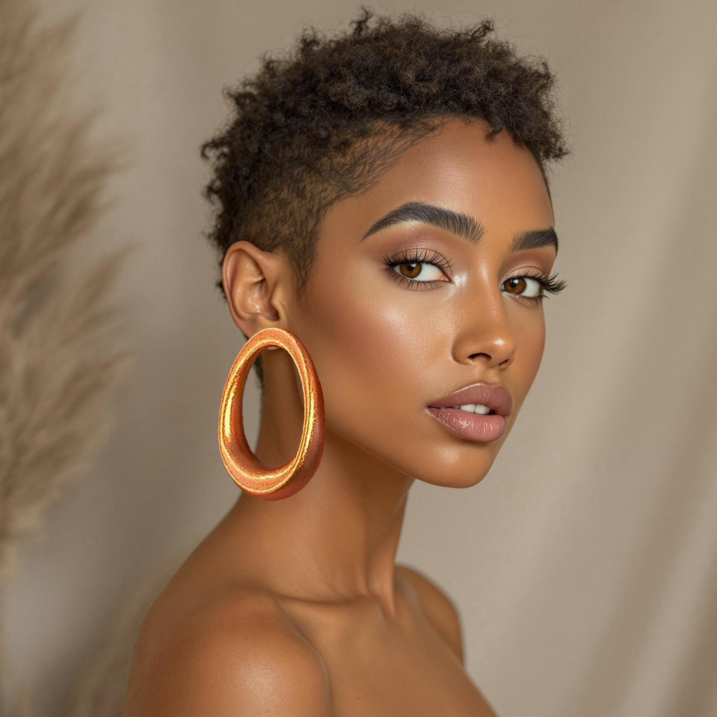 Chunky Hoop Earrings / Copper