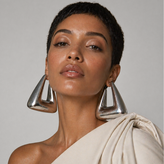 Pyramid Hoops / Silver