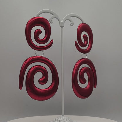 Bold Loops Earrings / Red