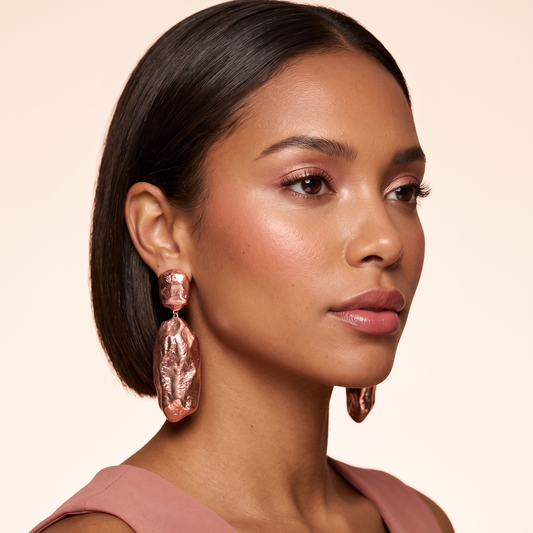 Nugget earrings / Copper