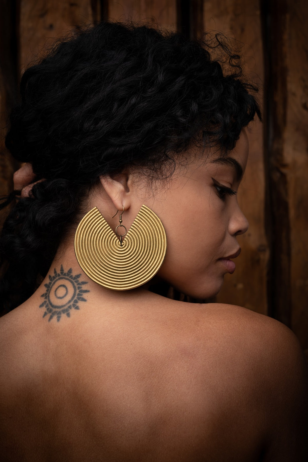 African Spiral Earrings / Gold
