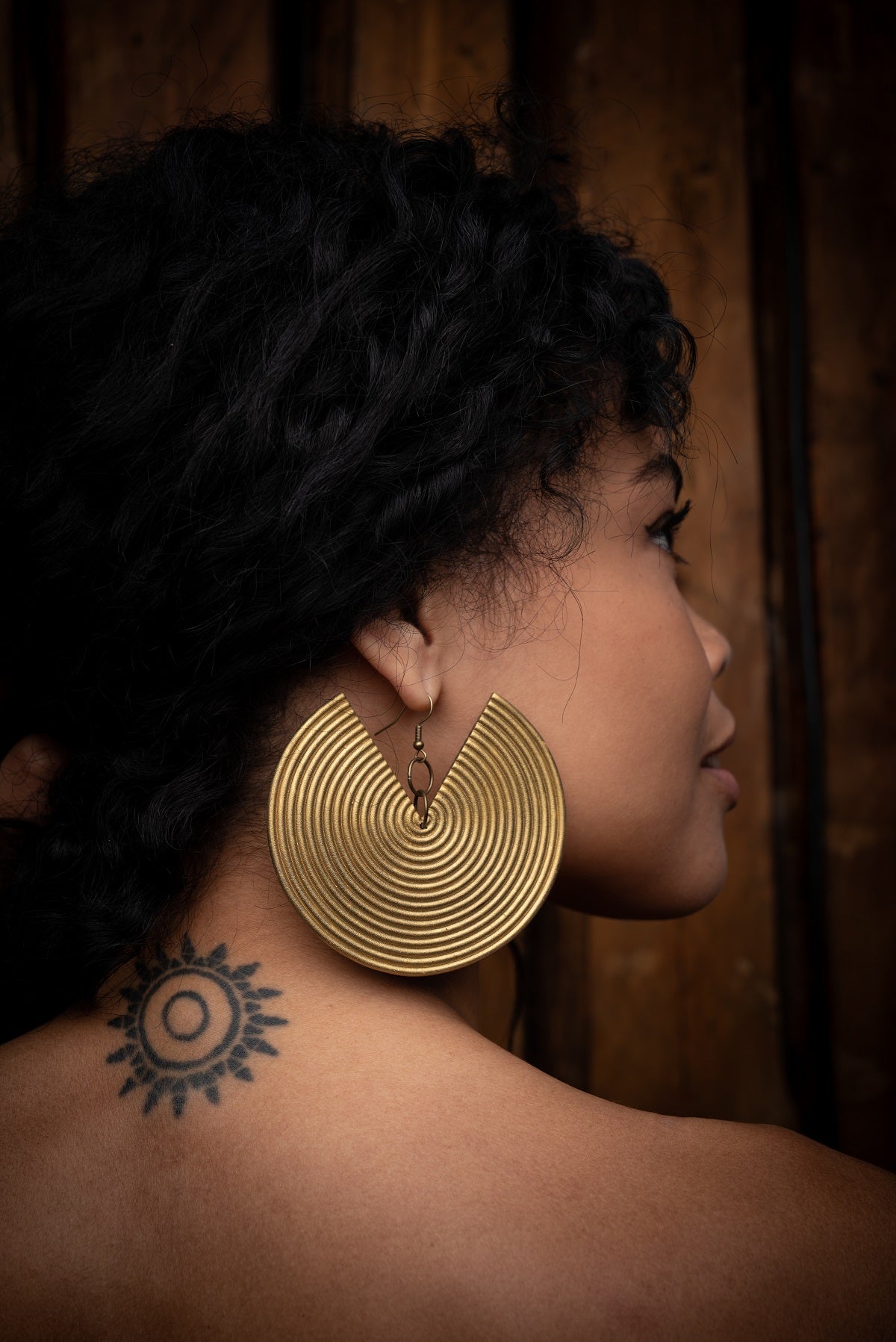 African Spiral Earrings / Gold