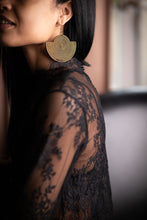 Load image into Gallery viewer, African Spiral Semi-Circle Earrings/ Aged Gold
