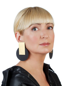 Egypt Gold Earrings/ Gold+Black