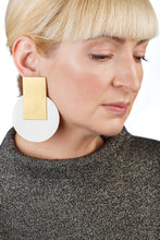 Load image into Gallery viewer, Egypt Earrings/ Gold &amp; White
