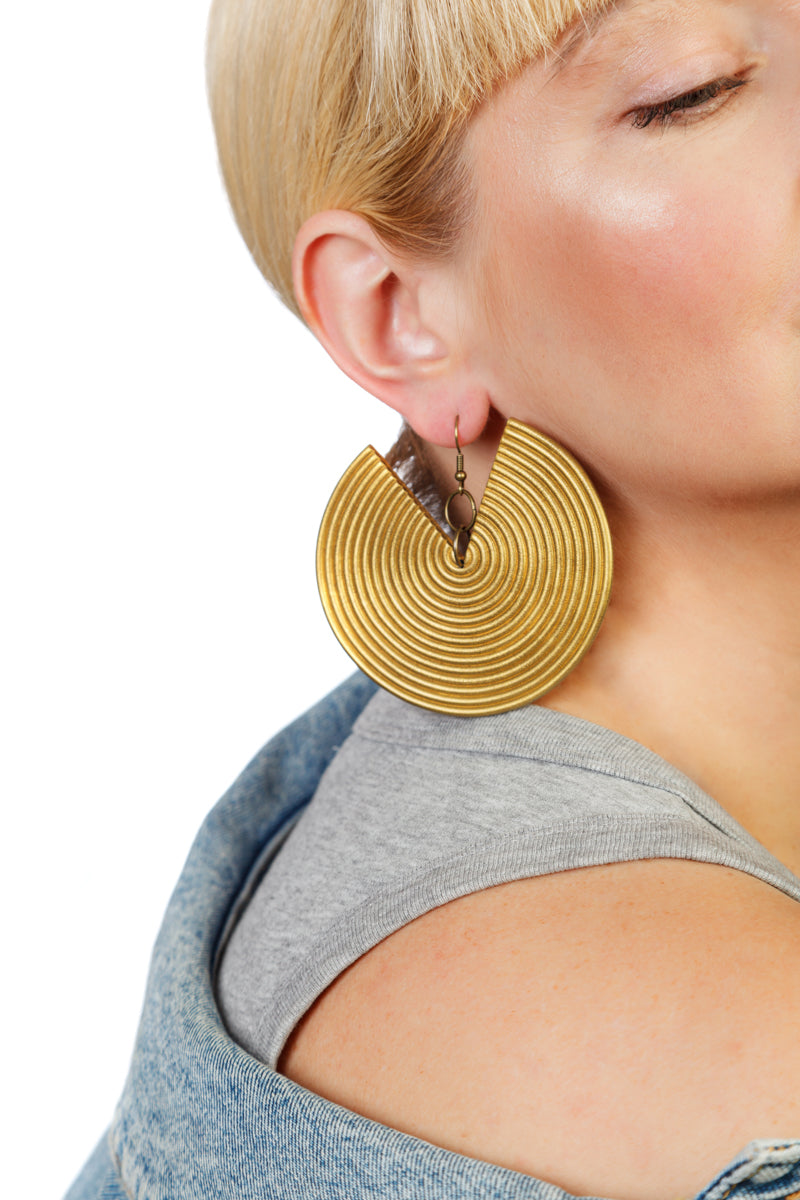 African Spiral Earrings / Gold