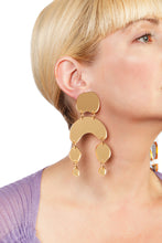 Load image into Gallery viewer, Plexiglass Gold-Mirror Pebbles Mobile Earrings/ Gold
