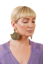 Load image into Gallery viewer, African Spiral Semi-Circle Earrings/ Aged Gold
