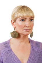 Load image into Gallery viewer, African Spiral Semi-Circle Earrings/ Aged Gold
