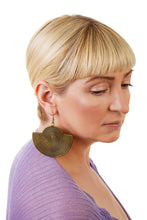 Load image into Gallery viewer, African Spiral Semi-Circle Earrings/ Aged Gold
