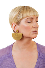 Load image into Gallery viewer, African Spiral Half Moon Earrings/ Gold
