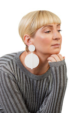 Load image into Gallery viewer, White Spiral Earrings/ White
