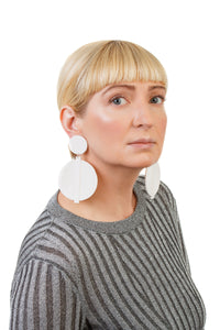 White Spiral Earrings/ White