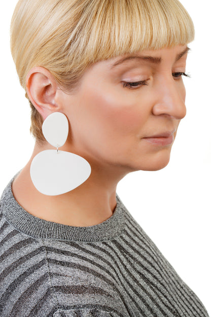 Pebbles Earrings/ White