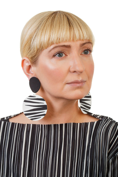 Zebra Earrings / Black