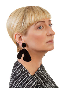 PlexiGlass Mirror-Black Arch Earrings / Black