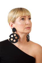 Load image into Gallery viewer, Black Cheese Earrings/ Black
