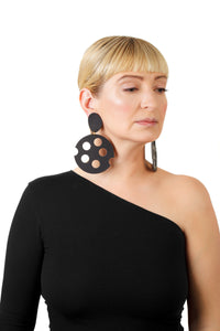 Black Cheese Earrings/ Black